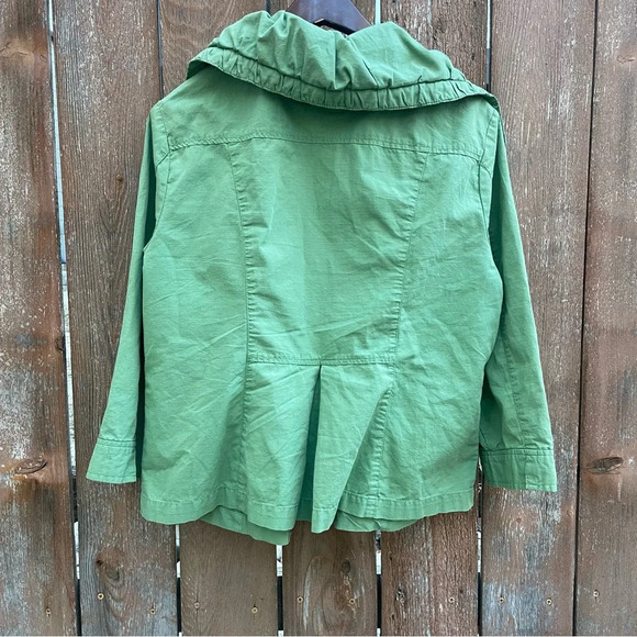 LIVE A LITTLE Women’s Green Canvas Utility Jacket Coat Size Large - Picture 8 of 9